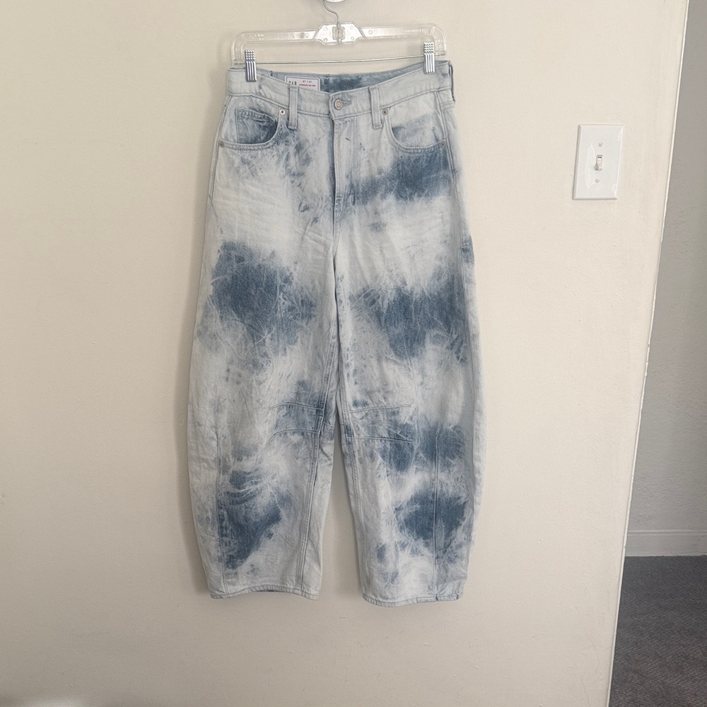 Horseshoe High Rise Ultrasoft Denim Tie-Dye Barrel Jeans